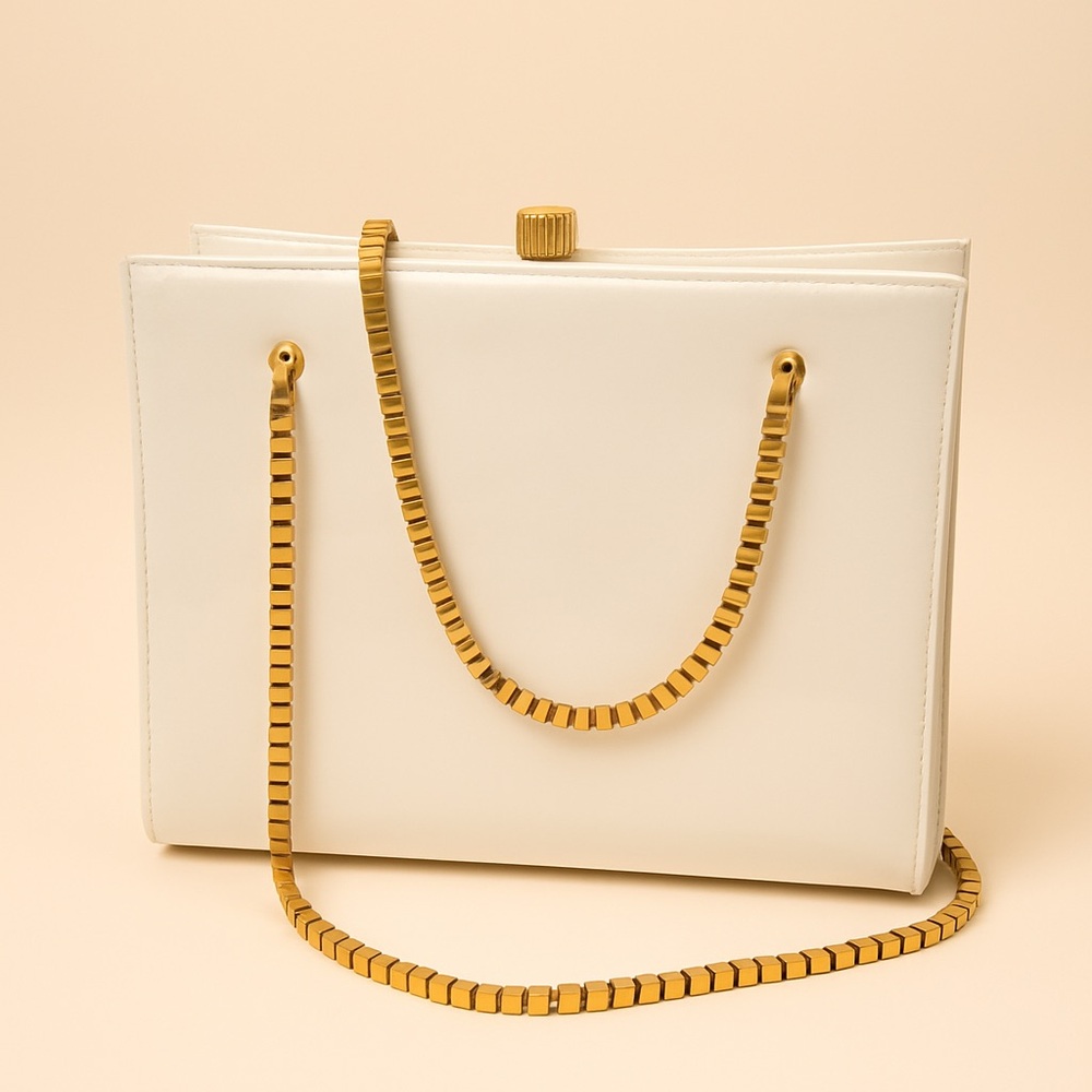 1960s Coblentz Original White Patent Leather Handbag